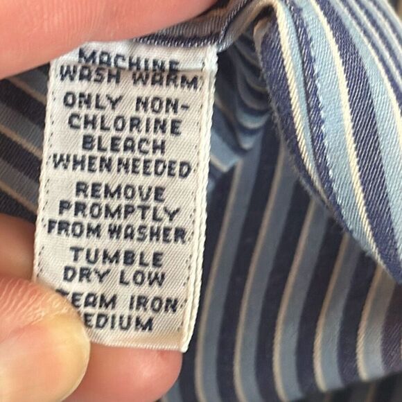 Ralph Lauren Mens Blake Blue Striped Button Down Long Sleeve Shirt size M - Picture 7 of 8